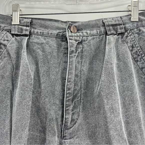 Vintage Katana Texwood Double Knee Jeans High Rise Taper Pleated Sz 29 Gray - Picture 6 of 12